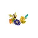 Colorful Flower Branch And Bee Enamel Brooch