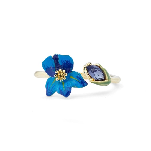 Pink Red Flower Enamel Adjustable Ring Jewelry Gift