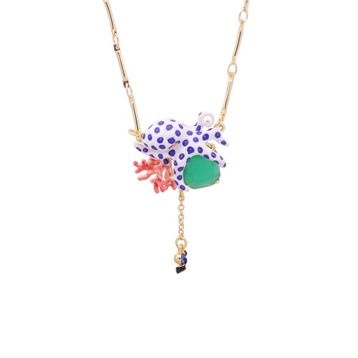 Daisy on A Flowering Branch Enamel Necklace