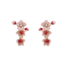 [22102517] Blue Flower Enamel Thin Bracelet Jewelry Gift
