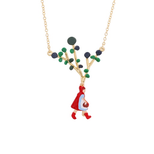 Ladybug And Blue Pink Stone Enamel Pendant Necklace