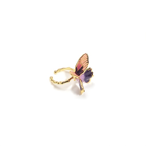 Butterfly Flower And Pearl Asymmetrical Enamel Dangle Earrings Jewelry Gift