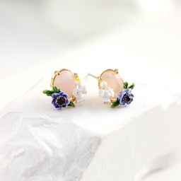 [22122551] Butterfly Heart Pearl Enamel Thin Bracelet Jewelry Gift