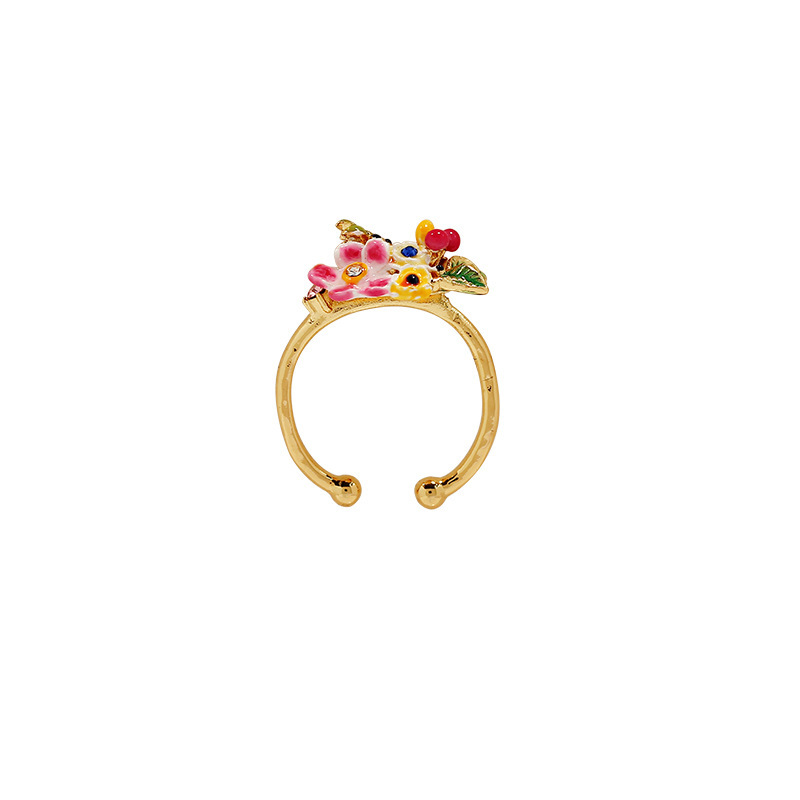 50pcs Cherry Blossom Pendant Enamel Flower Charms Jewelry Making Accessories for DIY Necklace Bracelet,14 * 17mm,5 Colors