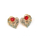 Imitation Ruby And Crystal Retro Vintage Stud Earrings