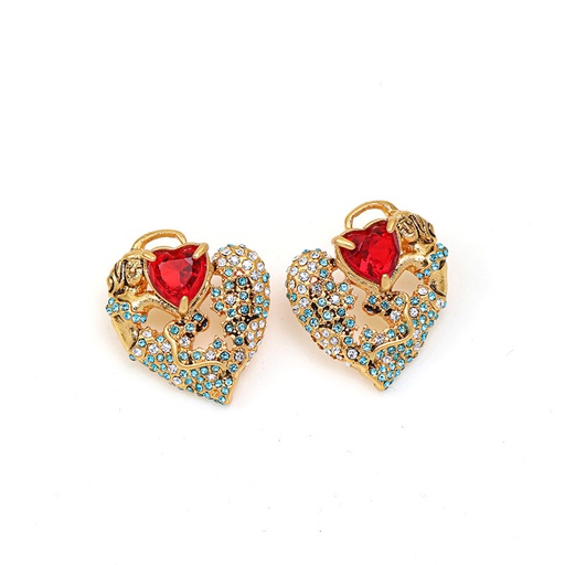 Flower And Stone Enamel Pendant Necklace