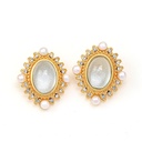 Imitation Stone Pearl Retro Vintage Stud Earrings
