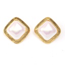 Square Pearl Vintage Retro Stud Earrings