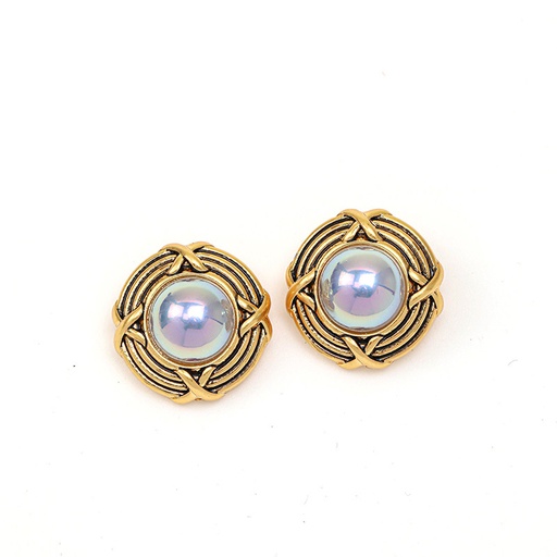 Cat Kitty Kitten And Dog Puppy On Stone Flower Enamel Stud Earrings