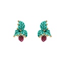 Grape And Leaf Enamel Stud Earrings