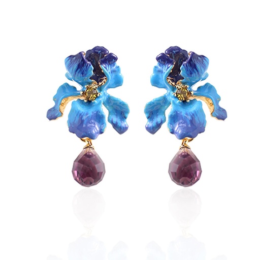 Colorful Flower Branch And Bee Enamel Thin Bracelet