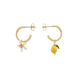 [23032649] Colorful Flower Branch And Bee Enamel Brooch