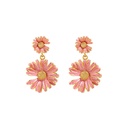 Pink Daisy Flower Enamel Stud Dangle Flower