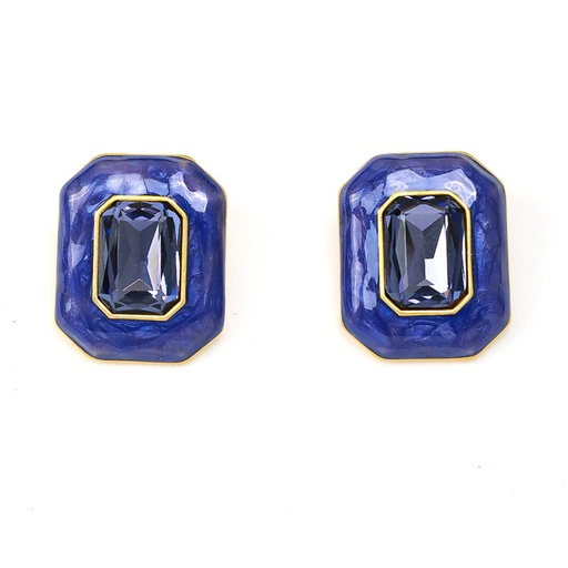 Flower Blossom And Crystal Enamel Adjustable Ring