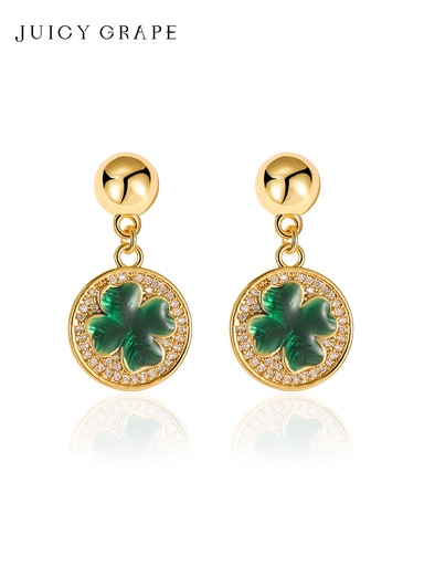 Cute Bunny Rabbit And Flower Enamel Asymmetrical Stud Earrings