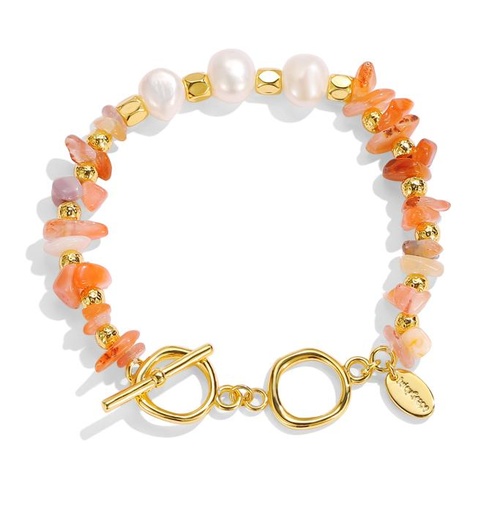 Lemon And Flower Enamel Thin Bracelet