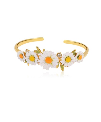 Lemon Flower And Pearl Enamel Pendant Necklace