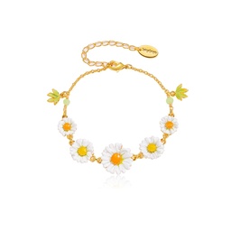 [23062818] Lemon Flower And Pearl Enamel Pendant Necklace Gift