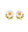 Daisy Flower Enamel Stud Earrings Handmade Jewelry Gift