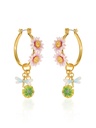 Lotus Flower And Dragonfly Enamel Hoop Dangle Stud Earrings Jewelry Gift