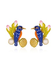 [23062839] Stone Inlaid Zircon Retro Vintage Dangle Earrings
