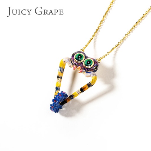 Big Eyes Spider Enamel Necklace