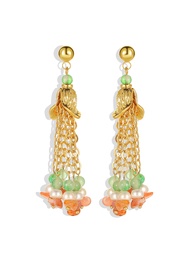 [23062848] Stone Flower Shape Retro Vintage Stud Earrings