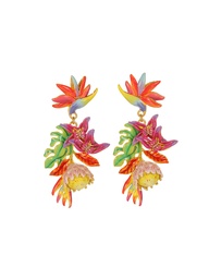 [23062861] Inlaid Zircon Stone Retro Vintage Enamel Stud Earrings