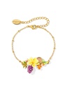 Grape Flower Blossom Branch Enamel Thin Bracelet Handmade Jewelry Gift