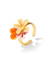 Pear Fruit Flower Enamel Adjustable Ring Handmade Jewelry Gift