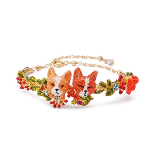 Cute Puppy Dog Enamel Bangle Bracelet Jewelry Gift