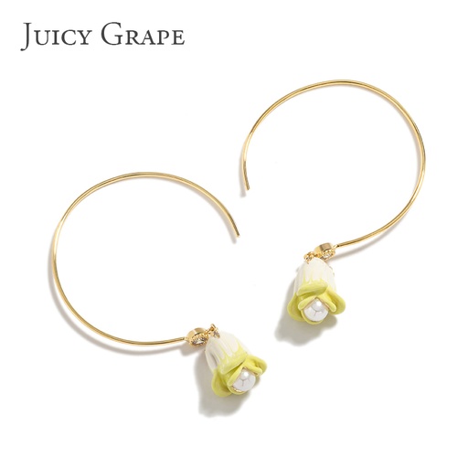 Plant Fly Insect And Crystal Enamel Earrings