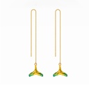 Dolphin Fish Tail Long Tassel Enamel Earrings