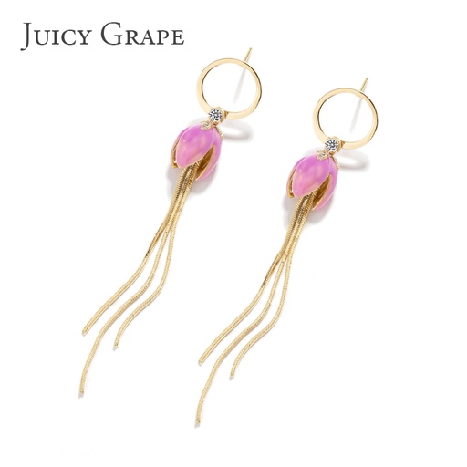 Flower And Pearl Enamel Stud Earrings