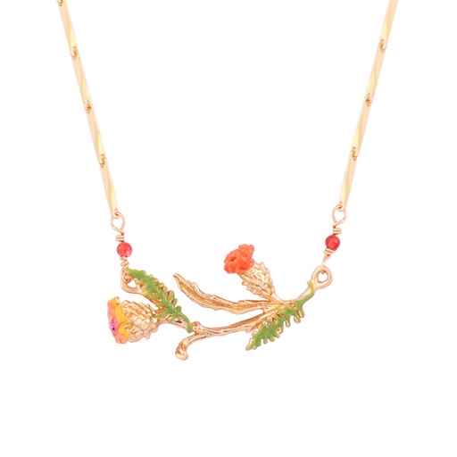 Enamel Glazed Heart Love Inlaid Zircon Natural Pearl Clavicle Chain Necklace 18K Gold Plated