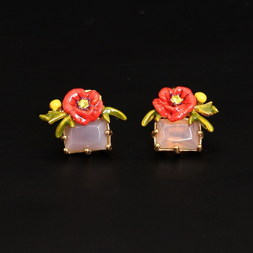Ladybug With Zircon Enamel Necklace