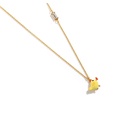 Enamel Glazed Yellow Chick Inlaid Gem Clavicle Chain Necklace