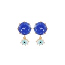Evil Eye Blue Stone Enamel Dangle Earrings Jewelry Gift