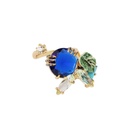 Blue Rhinestone and Leaf Adjustable Ring