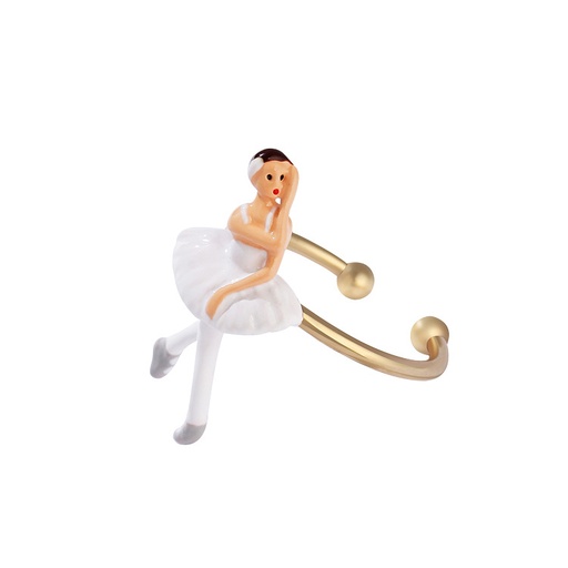 Ballerina with White Tutu Enamel Adjustable Ring