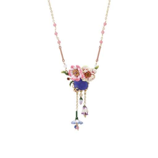 Hand Painted Enamel Glaze  Goldfish Peal Inlay Choker Pendant Necklace