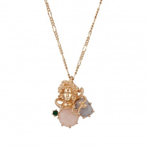 Green Gemstone Crystal Gold Plated Necklace Jewelry Gift