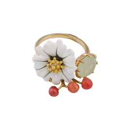 [19040337] Lavender Olive Branch Enamel Necklace