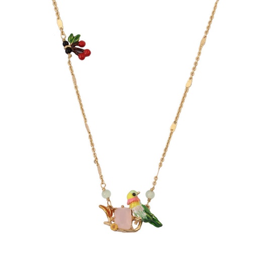 Lily Flower Ladybug Frog Pendant Enamel Necklace