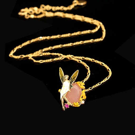 Hand Painted Enamel Glaze Extraterrestrial Marine Organism Shell Pearl Coral Short Necklace
