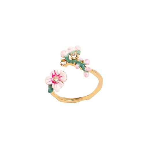 Family Of Cats On A Flowering Branch Enamel Necklace