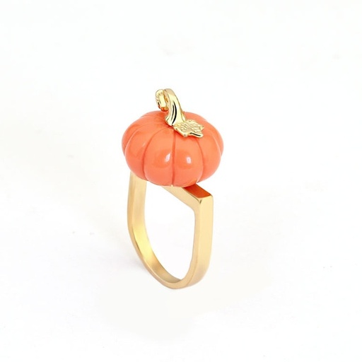 Cute Orange Pumpkin Enamel Ring
