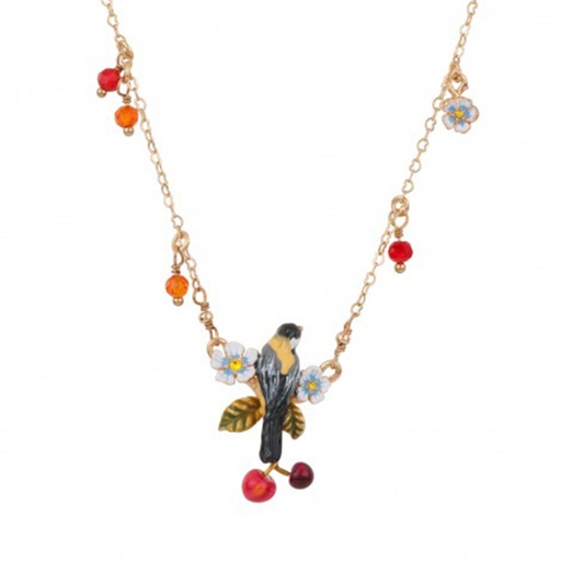 Hand Painted Enamel Glaze Necklace Jewelry Canary Cage Pendant Necklace