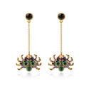 Big Eyes Spider Long Pendant Enamel Earrings