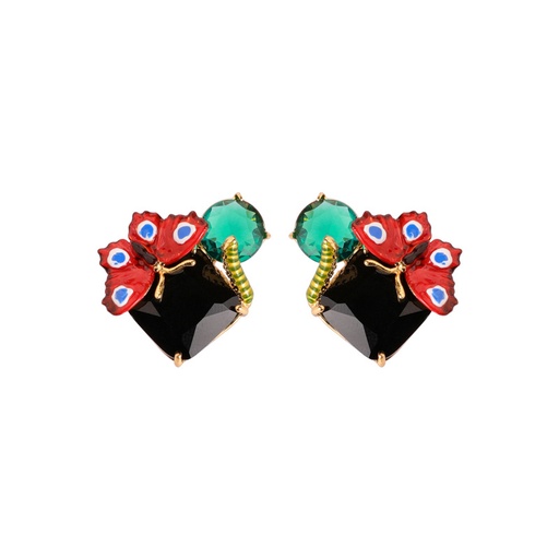 Butterfly Sapphire Enamel Earrings Jewelry Clip Hook Earrings